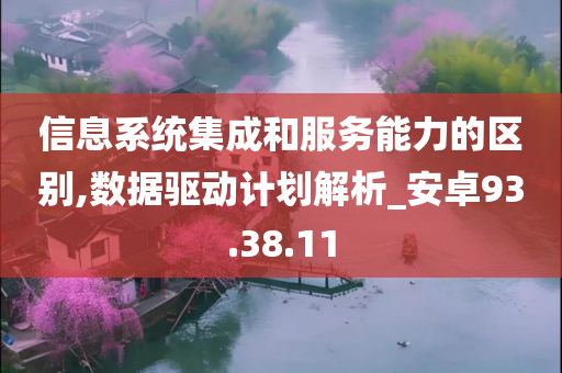 信息系统集成和服务能力的区别,数据驱动计划解析_安卓93.38.11