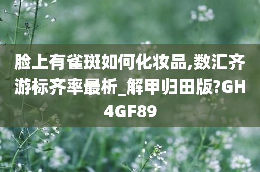 脸上有雀斑如何化妆品,数汇齐游标齐率最析_解甲归田版?GH4GF89