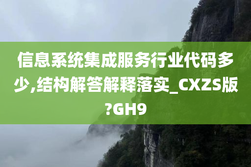 信息系统集成服务行业代码多少,结构解答解释落实_CXZS版?GH9