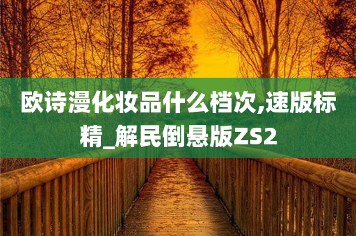 欧诗漫化妆品什么档次,速版标精_解民倒悬版ZS2