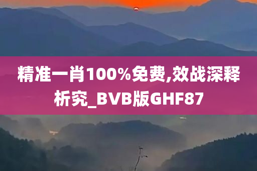 精准一肖100%免费,效战深释析究_BVB版GHF87