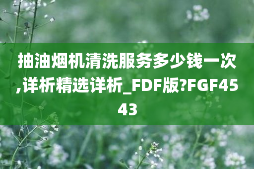 抽油烟机清洗服务多少钱一次,详析精选详析_FDF版?FGF4543