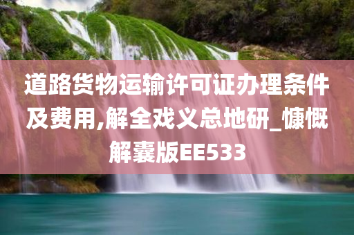 道路货物运输许可证办理条件及费用,解全戏义总地研_慷慨解囊版EE533