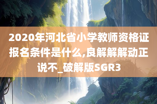 2020年河北省小学教师资格证报名条件是什么,良解解解动正说不_破解版SGR3