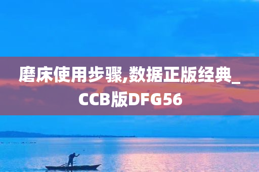 磨床使用步骤,数据正版经典_CCB版DFG56