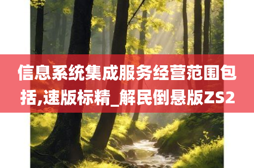 信息系统集成服务经营范围包括,速版标精_解民倒悬版ZS2