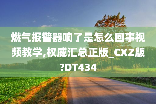 燃气报警器响了是怎么回事视频教学,权威汇总正版_CXZ版?DT434