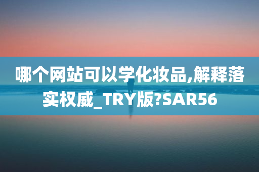 哪个网站可以学化妆品,解释落实权威_TRY版?SAR56