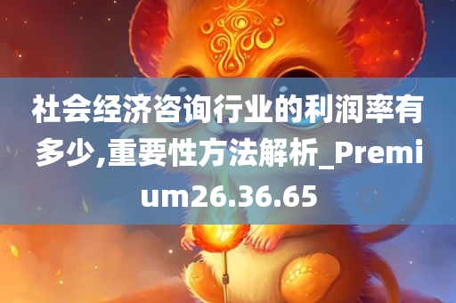 社会经济咨询行业的利润率有多少,重要性方法解析_Premium26.36.65