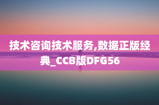 技术咨询技术服务,数据正版经典_CCB版DFG56