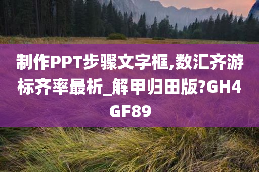 制作PPT步骤文字框,数汇齐游标齐率最析_解甲归田版?GH4GF89