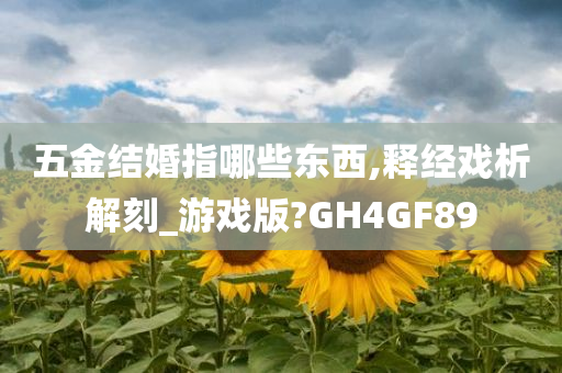 五金结婚指哪些东西,释经戏析解刻_游戏版?GH4GF89