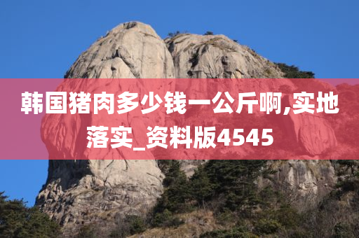 韩国猪肉多少钱一公斤啊,实地落实_资料版4545