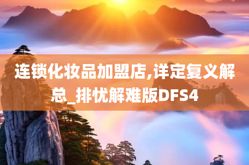 连锁化妆品加盟店,详定复义解总_排忧解难版DFS4