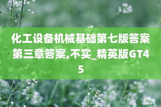 化工设备机械基础第七版答案第三章答案,不实_精英版GT45