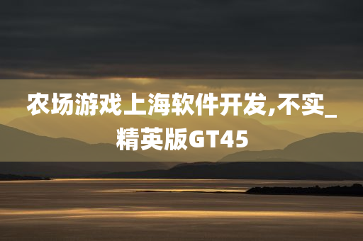 农场游戏上海软件开发,不实_精英版GT45