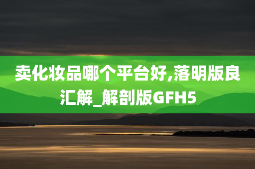 卖化妆品哪个平台好,落明版良汇解_解剖版GFH5