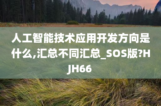 人工智能技术应用开发方向是什么,汇总不同汇总_SOS版?HJH66