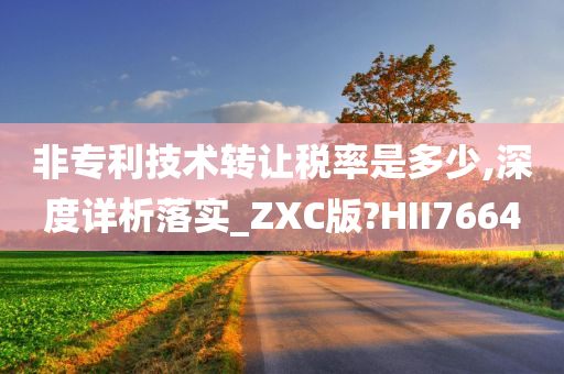 非专利技术转让税率是多少,深度详析落实_ZXC版?HII7664