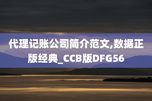 代理记账公司简介范文,数据正版经典_CCB版DFG56