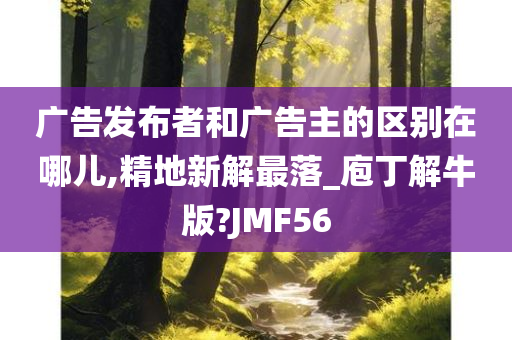 广告发布者和广告主的区别在哪儿,精地新解最落_庖丁解牛版?JMF56