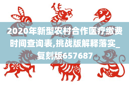 2020年新型农村合作医疗缴费时间查询表,挑战版解释落实_复刻版657687