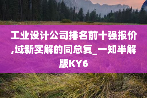 工业设计公司排名前十强报价,域新实解的同总复_一知半解版KY6