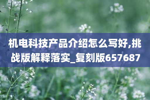 机电科技产品介绍怎么写好,挑战版解释落实_复刻版657687