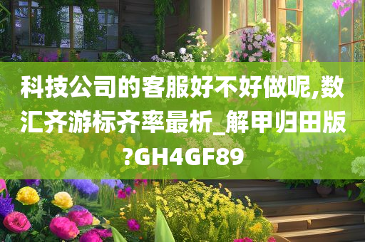 科技公司的客服好不好做呢,数汇齐游标齐率最析_解甲归田版?GH4GF89