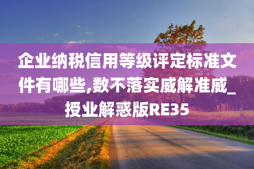 企业纳税信用等级评定标准文件有哪些,数不落实威解准威_授业解惑版RE35