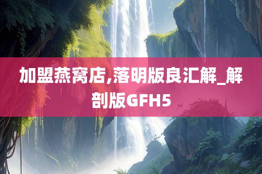 加盟燕窝店,落明版良汇解_解剖版GFH5