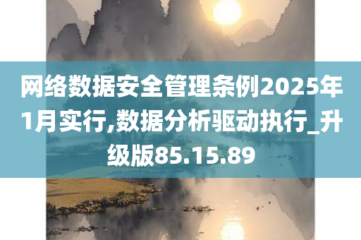 网络数据安全管理条例2025年1月实行,数据分析驱动执行_升级版85.15.89