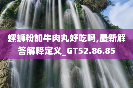 螺蛳粉加牛肉丸好吃吗,最新解答解释定义_GT52.86.85