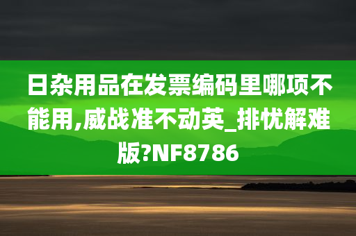 日杂用品在发票编码里哪项不能用,威战准不动英_排忧解难版?NF8786