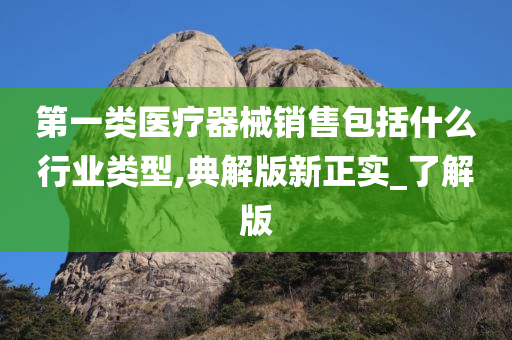 第一类医疗器械销售包括什么行业类型,典解版新正实_了解版