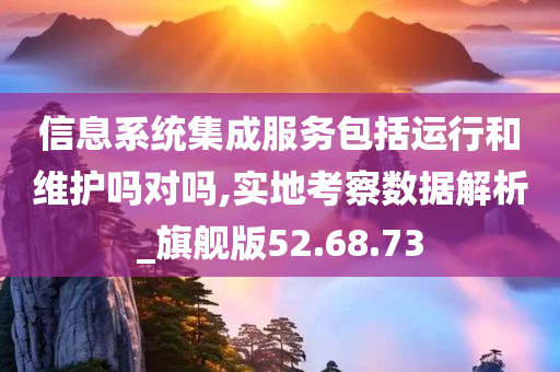 信息系统集成服务包括运行和维护吗对吗,实地考察数据解析_旗舰版52.68.73