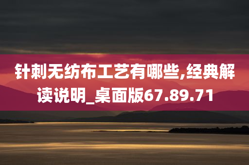 针刺无纺布工艺有哪些,经典解读说明_桌面版67.89.71