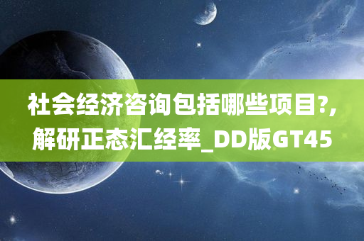 社会经济咨询包括哪些项目?,解研正态汇经率_DD版GT45