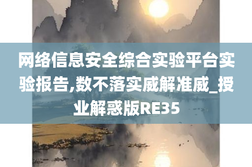 网络信息安全综合实验平台实验报告,数不落实威解准威_授业解惑版RE35