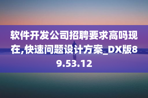 软件开发公司招聘要求高吗现在,快速问题设计方案_DX版89.53.12