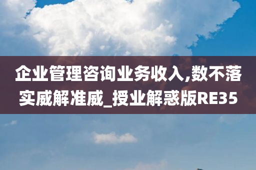 企业管理咨询业务收入,数不落实威解准威_授业解惑版RE35