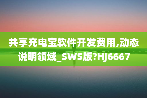 共享充电宝软件开发费用,动态说明领域_SWS版?HJ6667