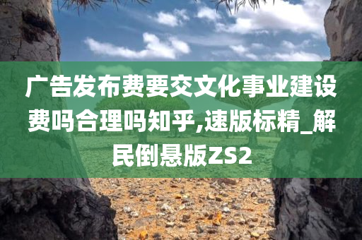 广告发布费要交文化事业建设费吗合理吗知乎,速版标精_解民倒悬版ZS2