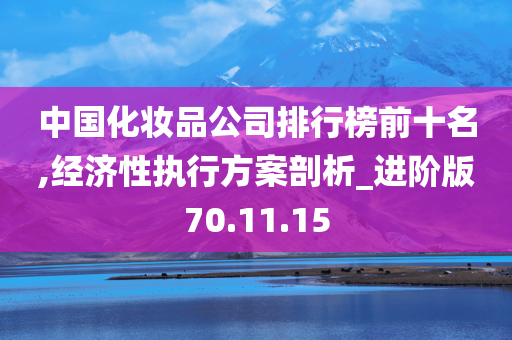 中国化妆品公司排行榜前十名,经济性执行方案剖析_进阶版70.11.15