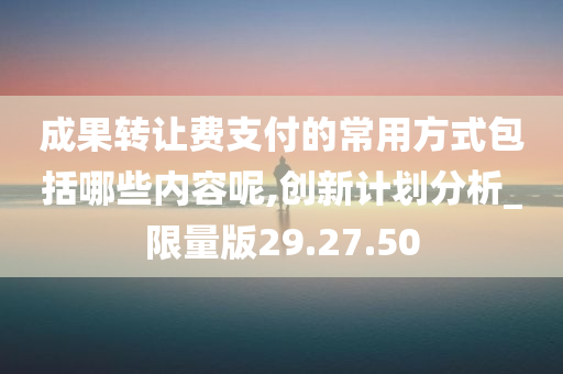 成果转让费支付的常用方式包括哪些内容呢,创新计划分析_限量版29.27.50