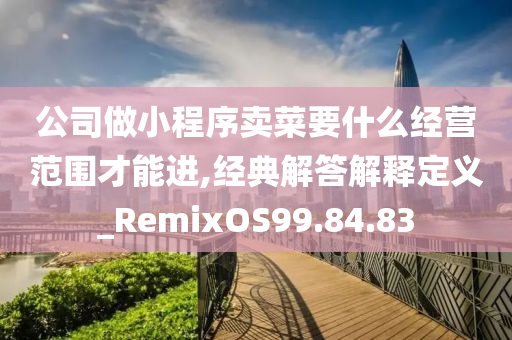 公司做小程序卖菜要什么经营范围才能进,经典解答解释定义_RemixOS99.84.83