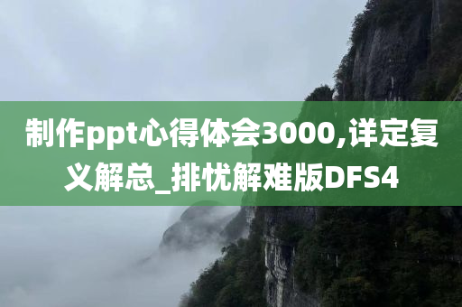 制作ppt心得体会3000,详定复义解总_排忧解难版DFS4