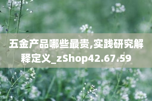 五金产品哪些最贵,实践研究解释定义_zShop42.67.59