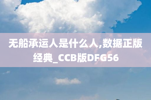 无船承运人是什么人,数据正版经典_CCB版DFG56