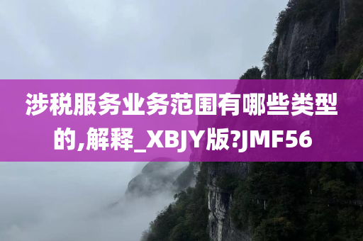 涉税服务业务范围有哪些类型的,解释_XBJY版?JMF56